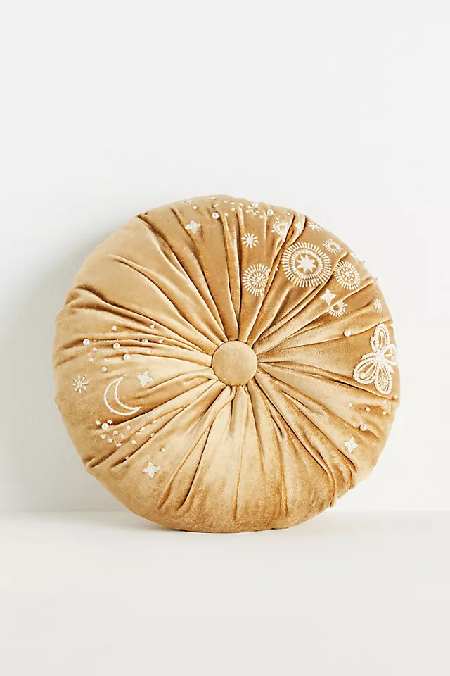 Clara Embroidered Velvet Pillow