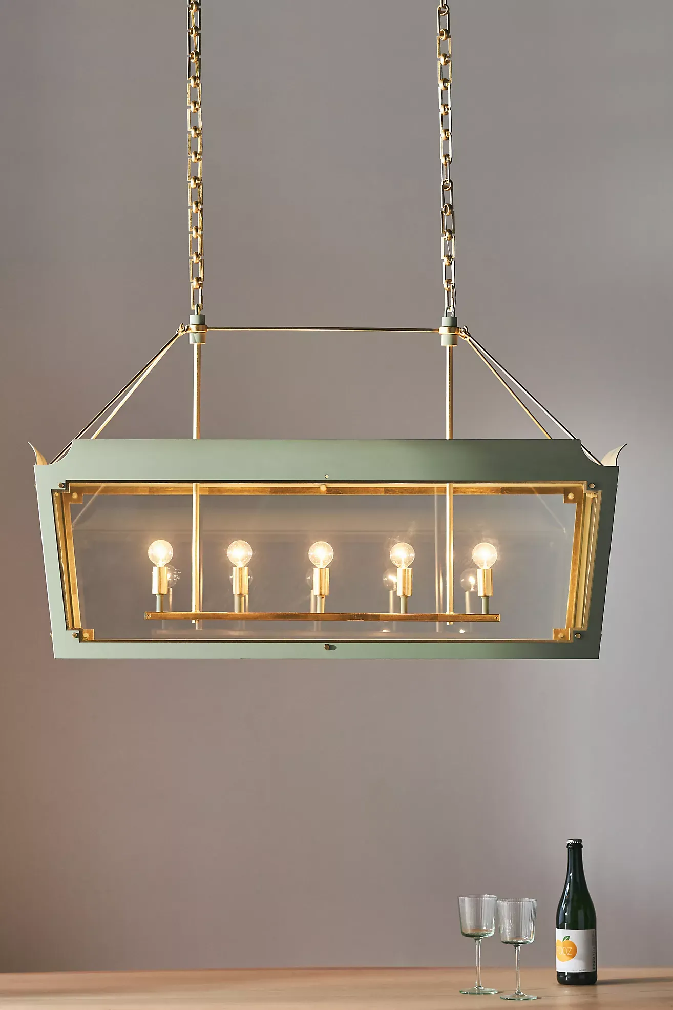 Caddo Linear Glass Metal Chandelier