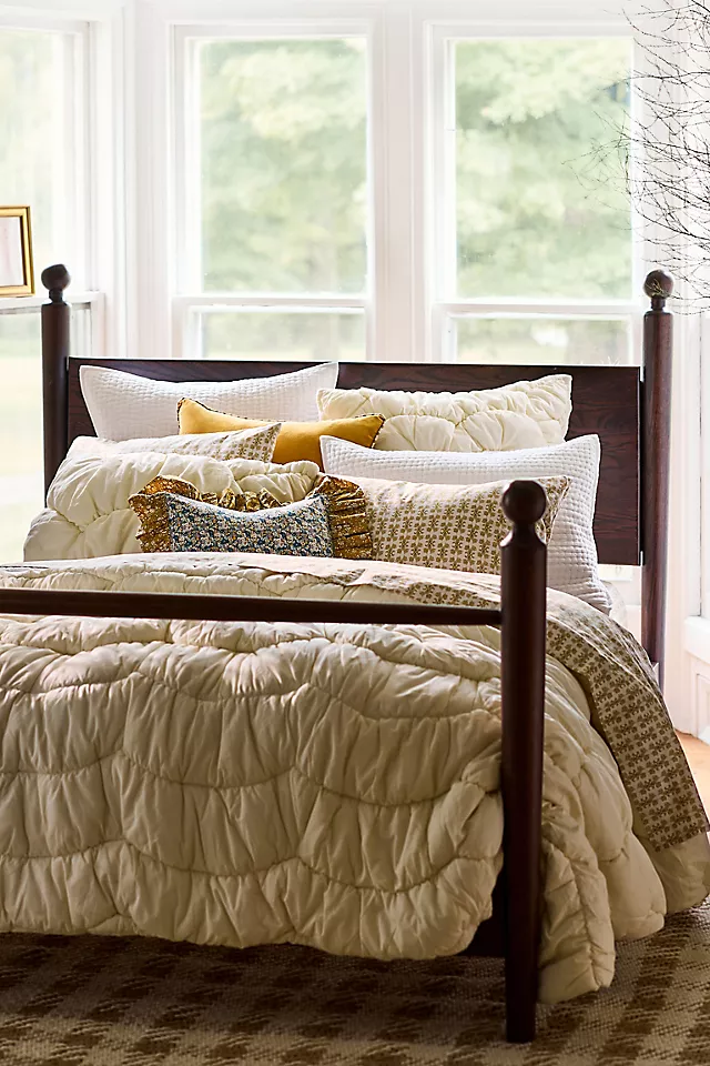 Roma Four-Poster Oak Wood Bed