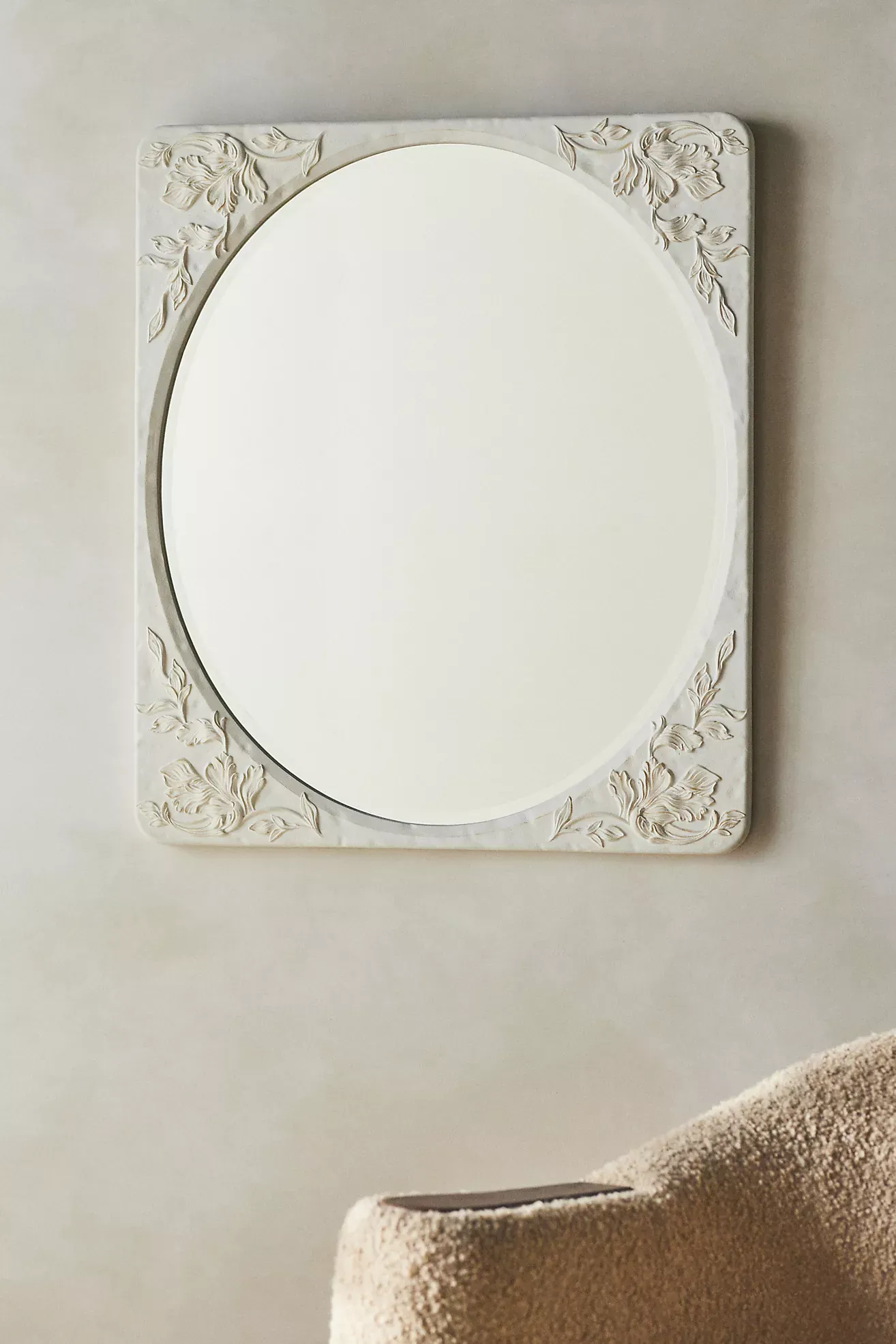 Naomi Etched Floral Rectangle Wall Mirror