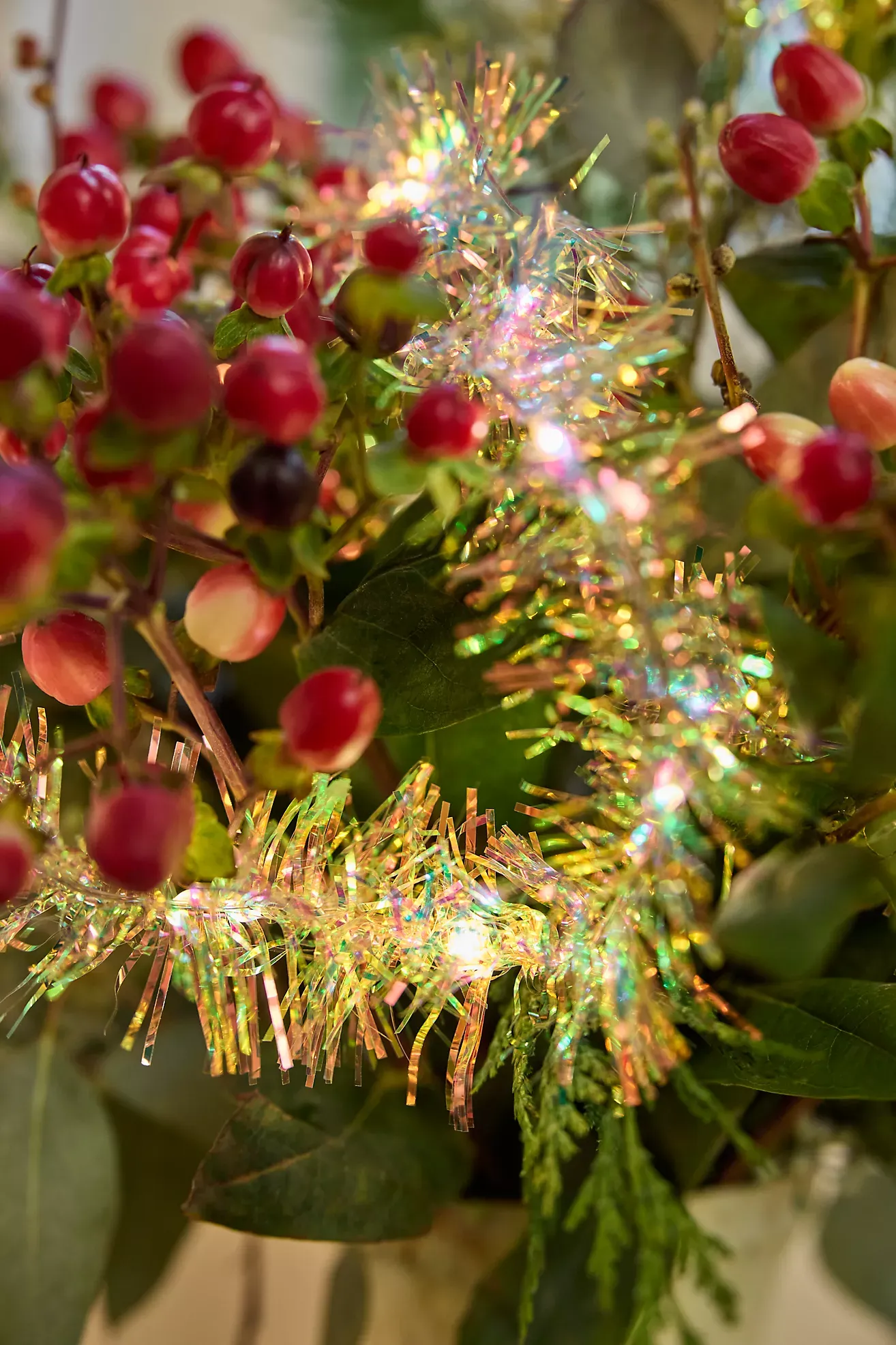 Tinsel Wrapped String Lights