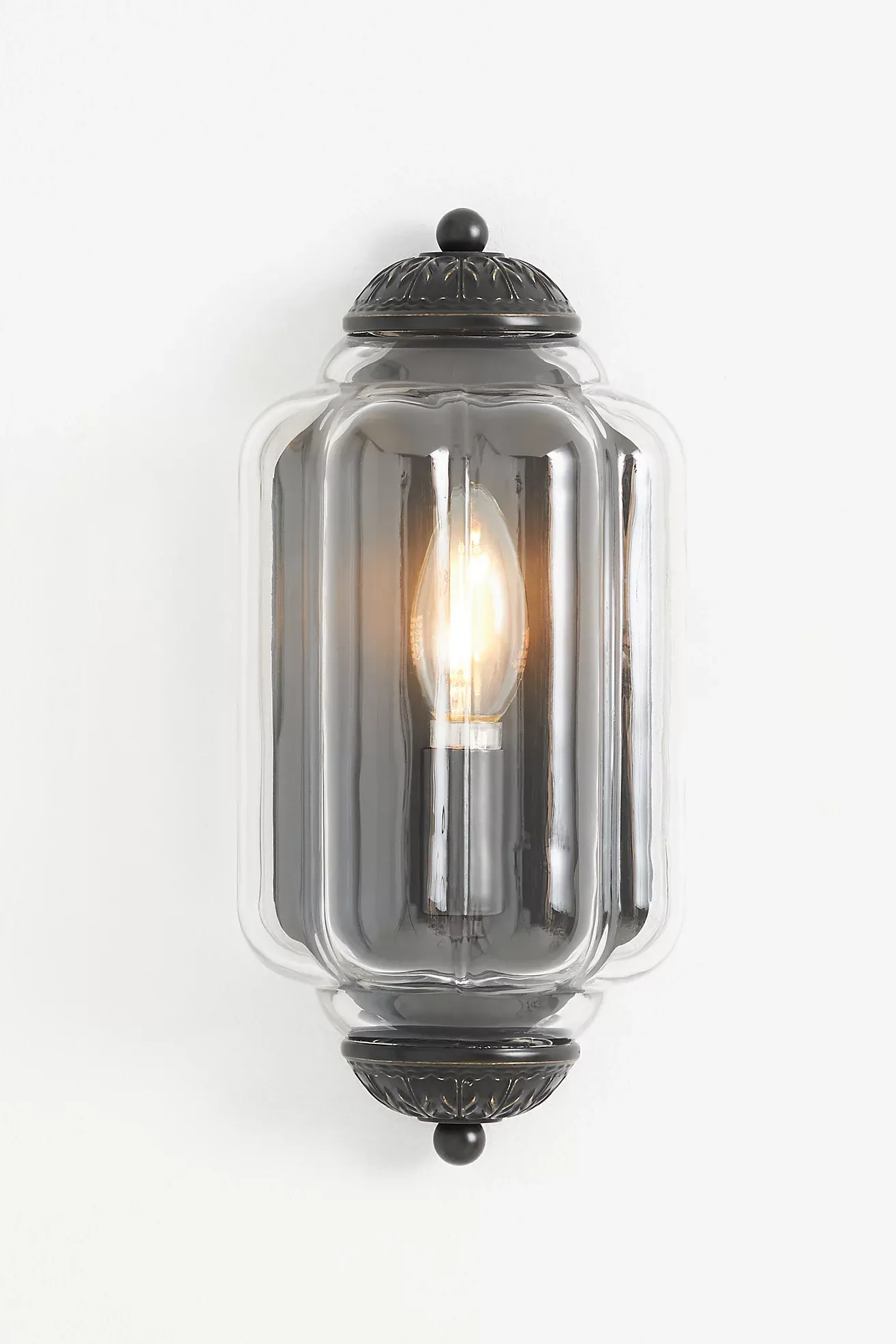 The Eloise Scallop Milk Glass Flush Sconce Wall Light