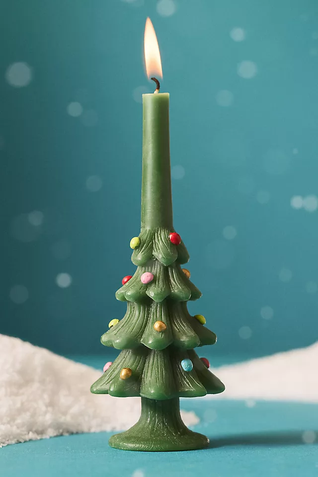 Festive Tree Decorative Shaped Wax Candle