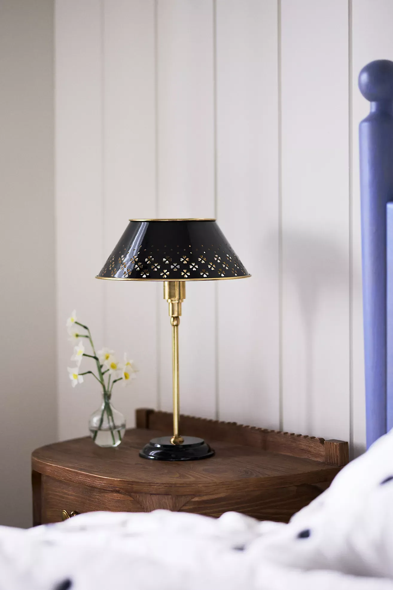 Amilia Enameled Brass Perforated Table Lamp