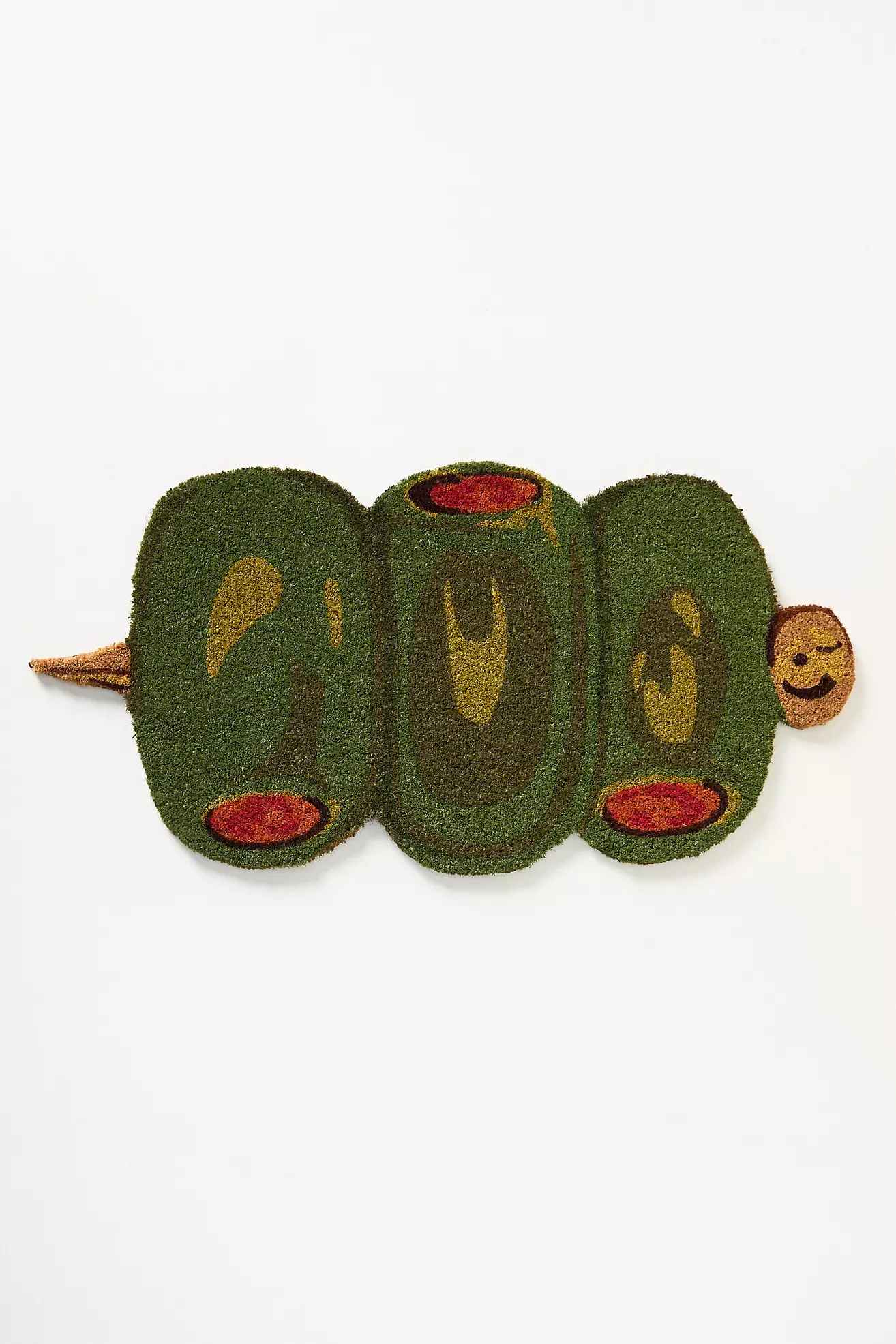 Olive-Shaped Coir Printed Doormat