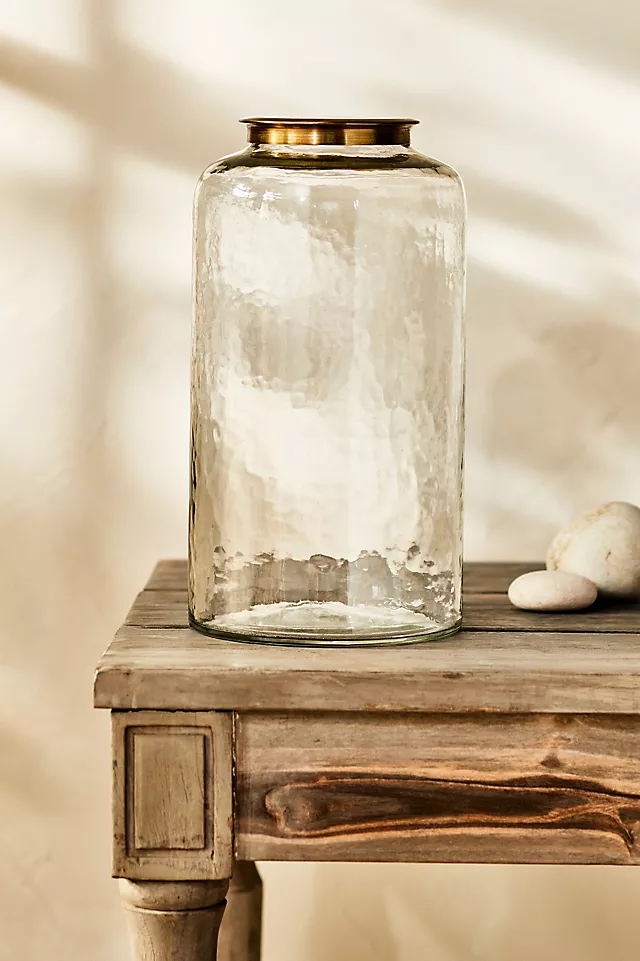 Hammered Glass Terrarium with Lid
