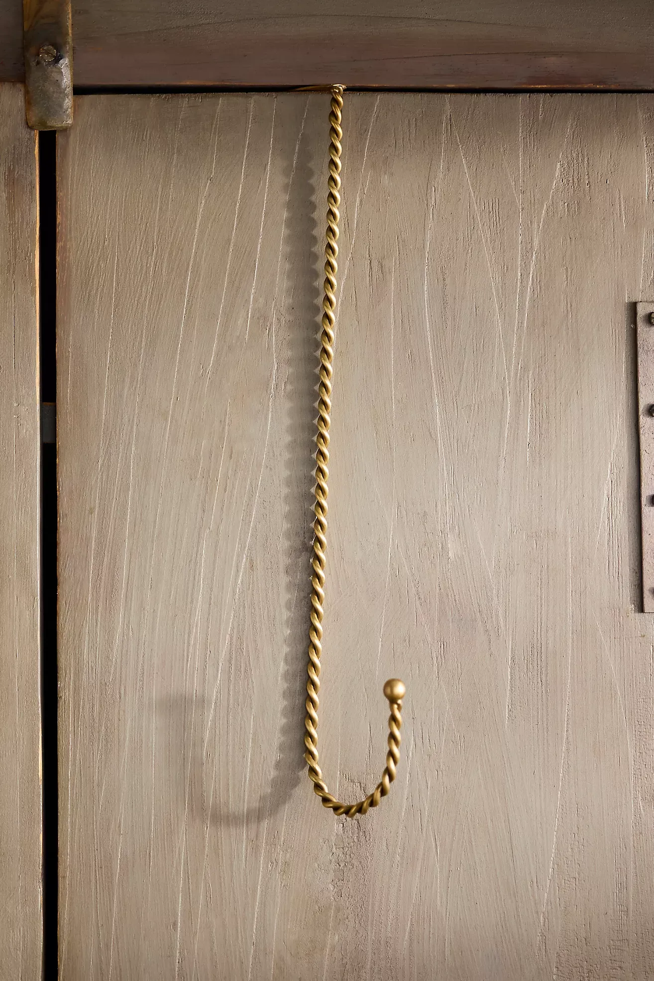 Twisted Brass Wreath Hook