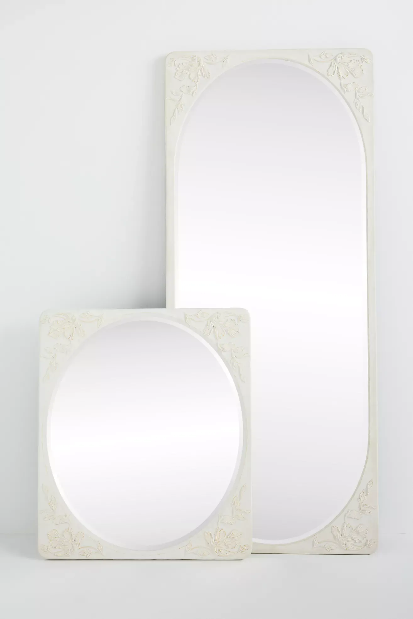 Naomi Etched Floral Rectangle Wall Mirror