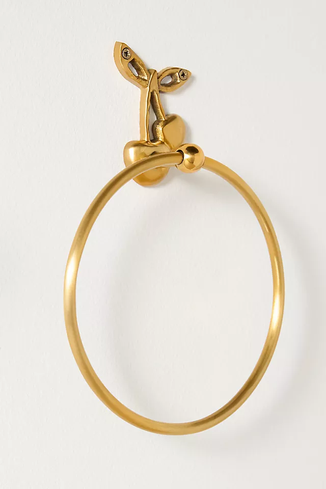 Mon Cheri Cherry Brass Towel Ring