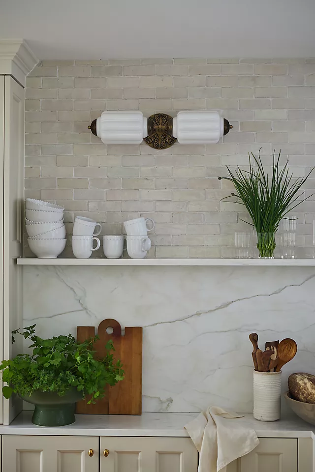 The Eloise Scallop Milk Glass Vanity Sconce Wall Light