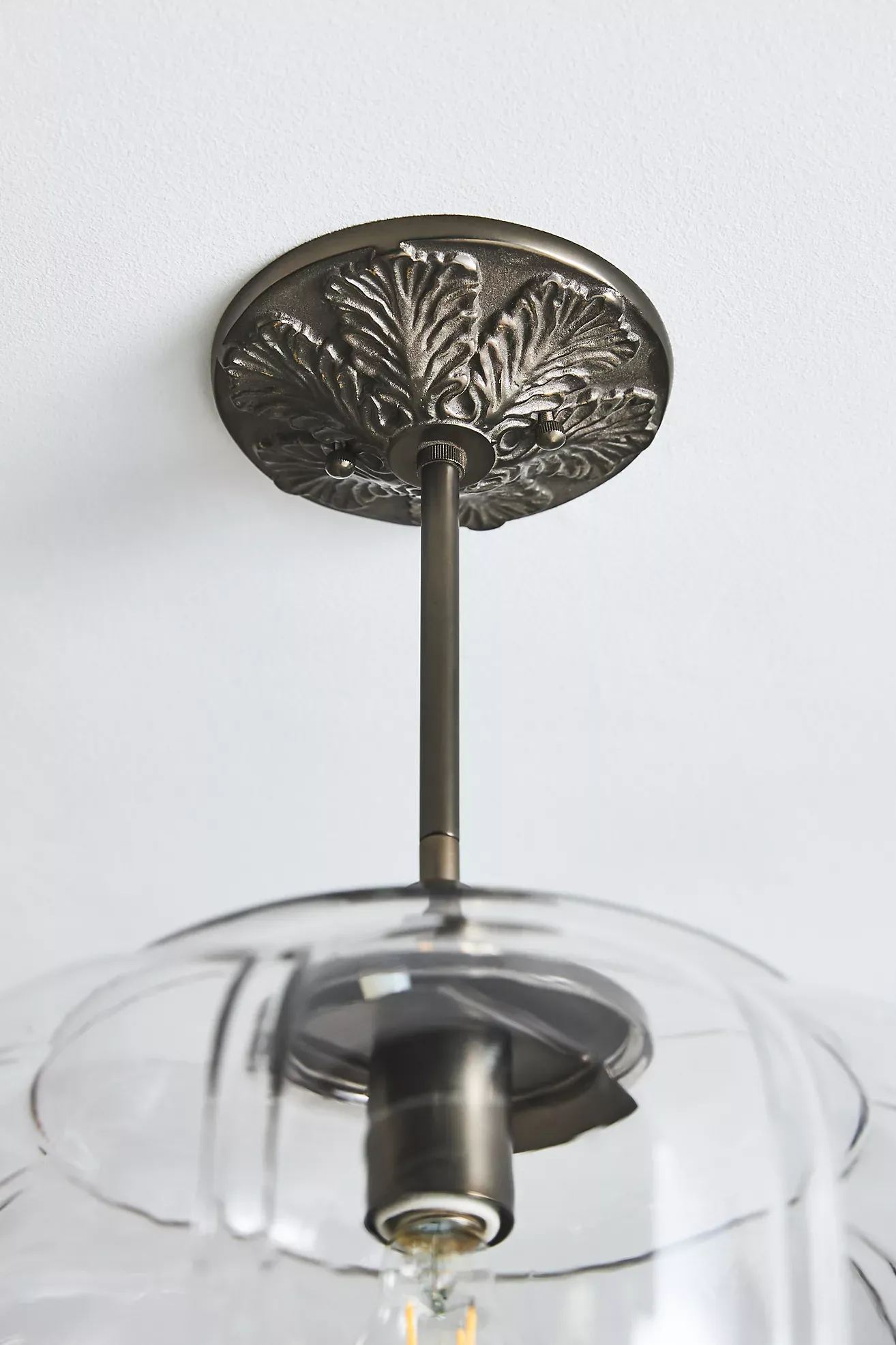 The Eloise Scallop Glass Indoor/Outdoor Semi-Flush Mount Pendant Light