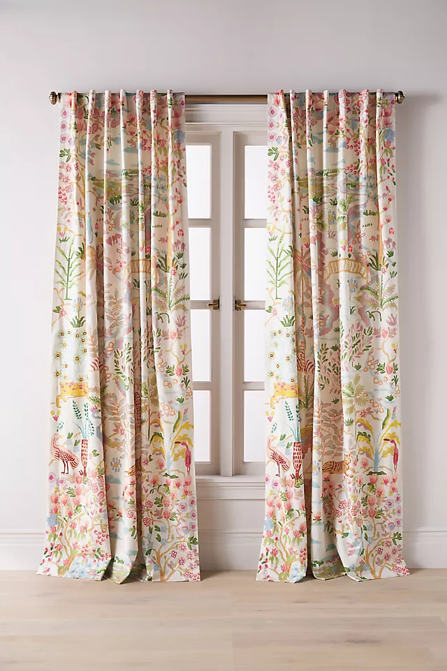 Organic Cotton Tales Menagerie Printed Curtain