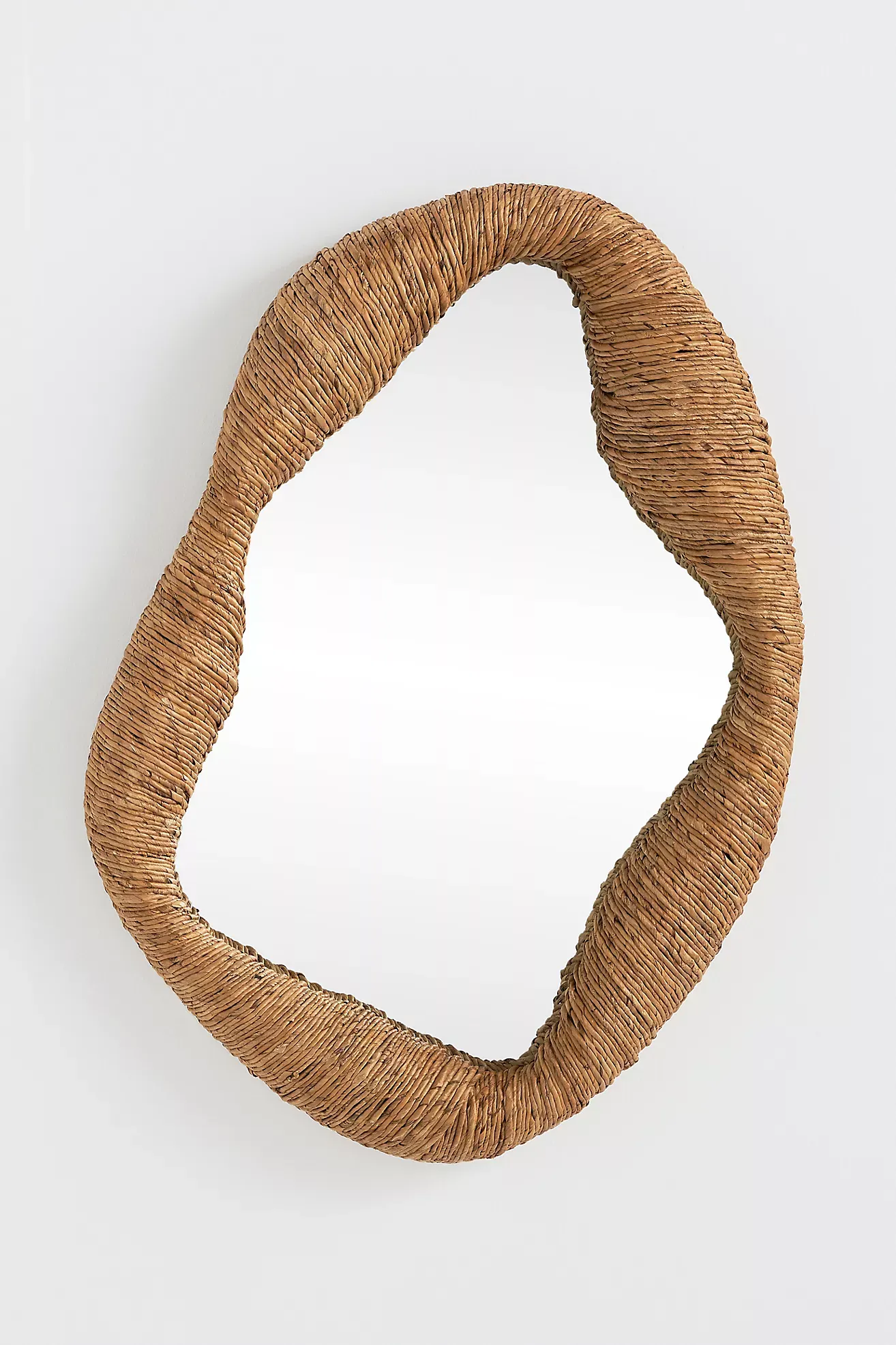Jolene Undulating Wrapped Rattan Medium Wall Mirror