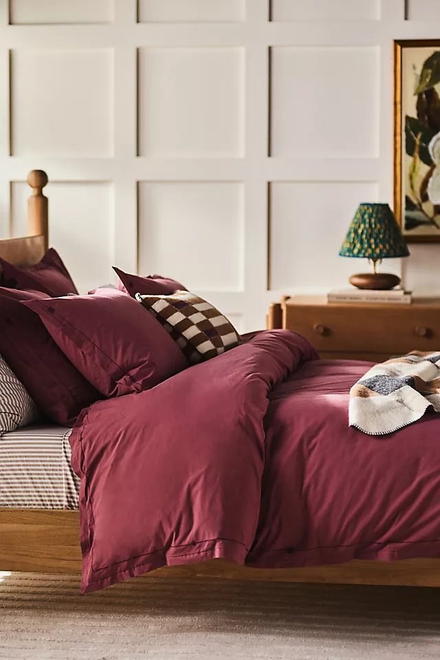 Taylor Organic Cotton Percale Embroidered Duvet​