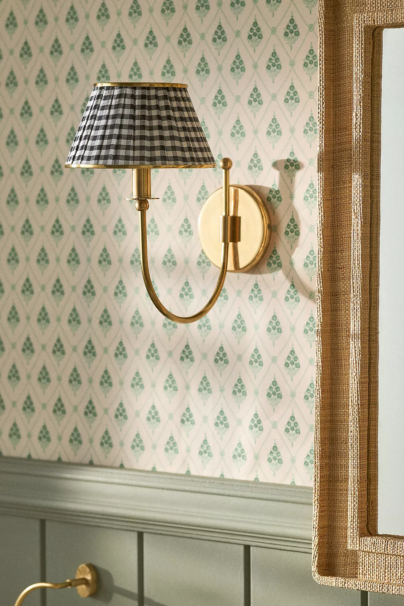 Lee Brass Fabric Shade Sconce Wall Light