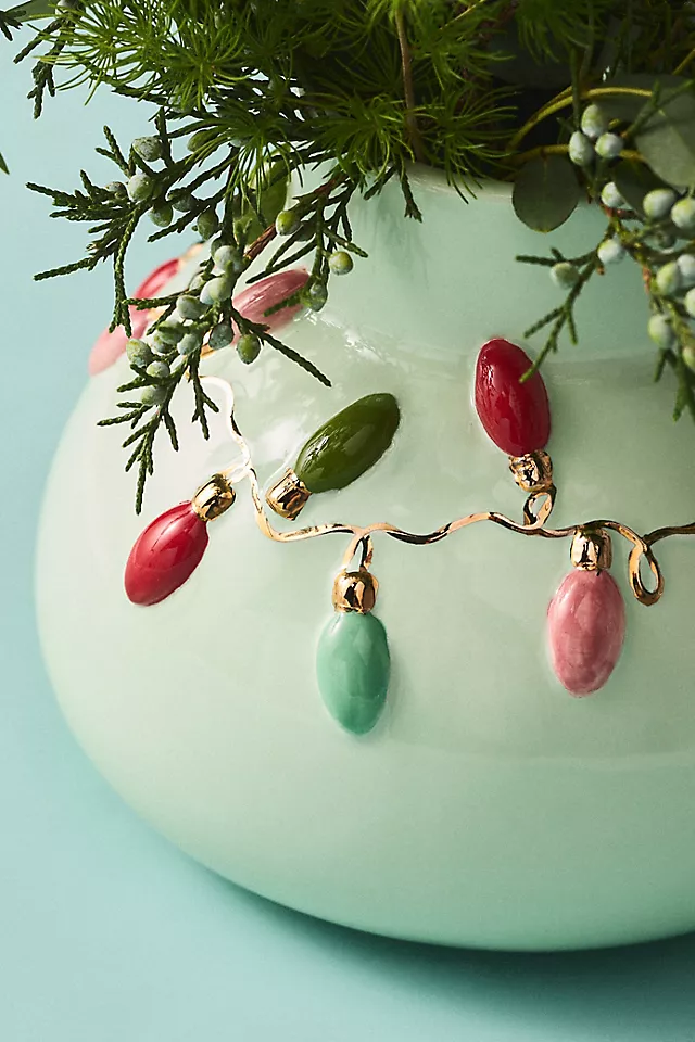 String Light Mint Ceramic Vase