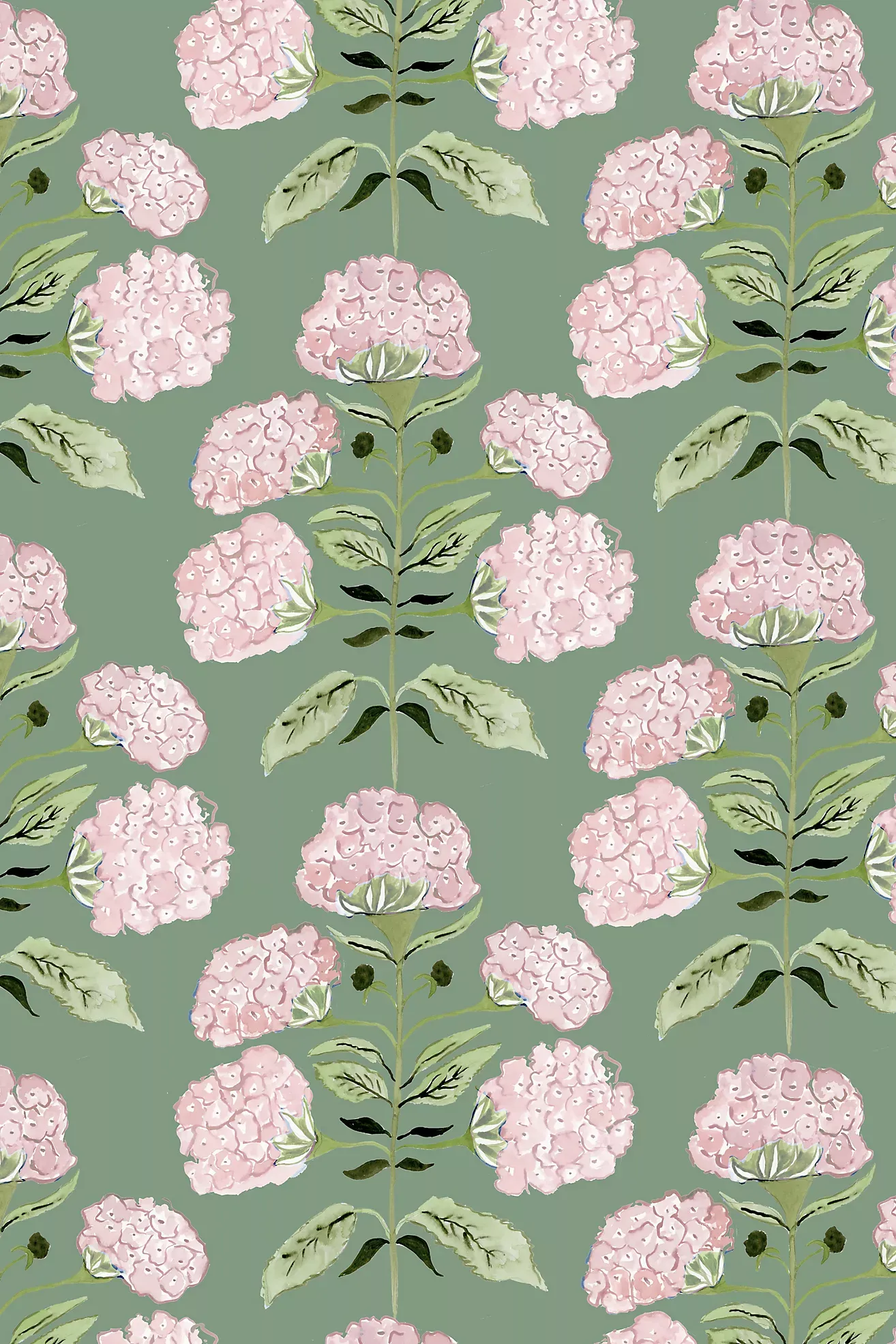 Hydrangea Bloom Floral Peel-and-Stick Wallpaper