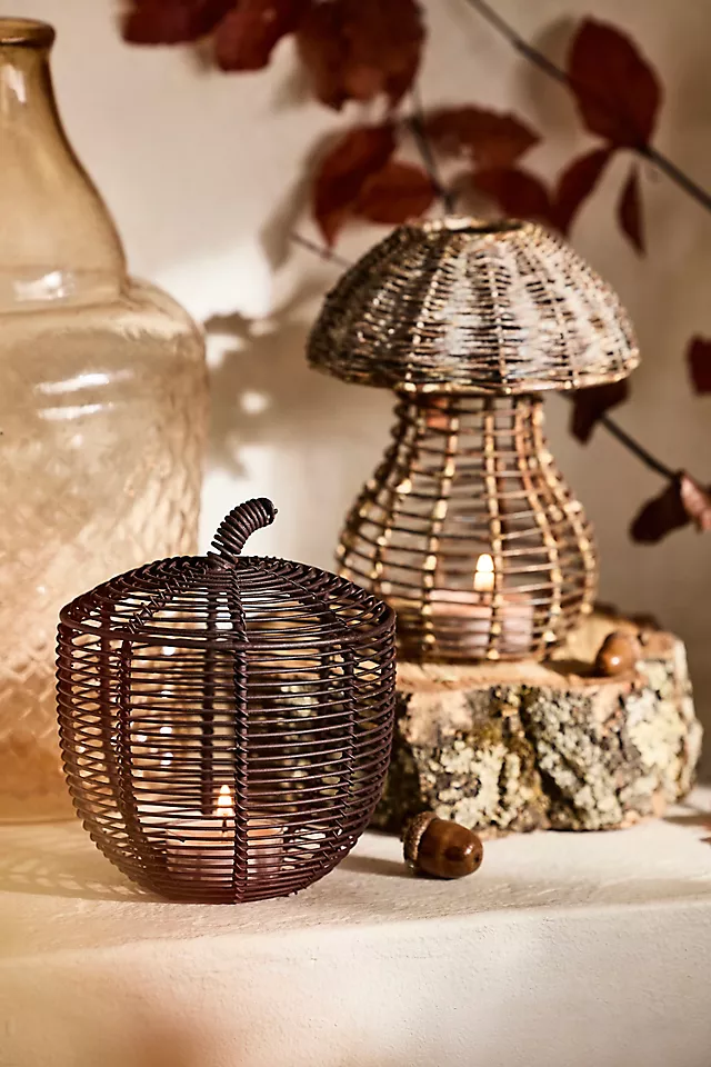 Woven Metal Forest Votive Holders, Set of 2