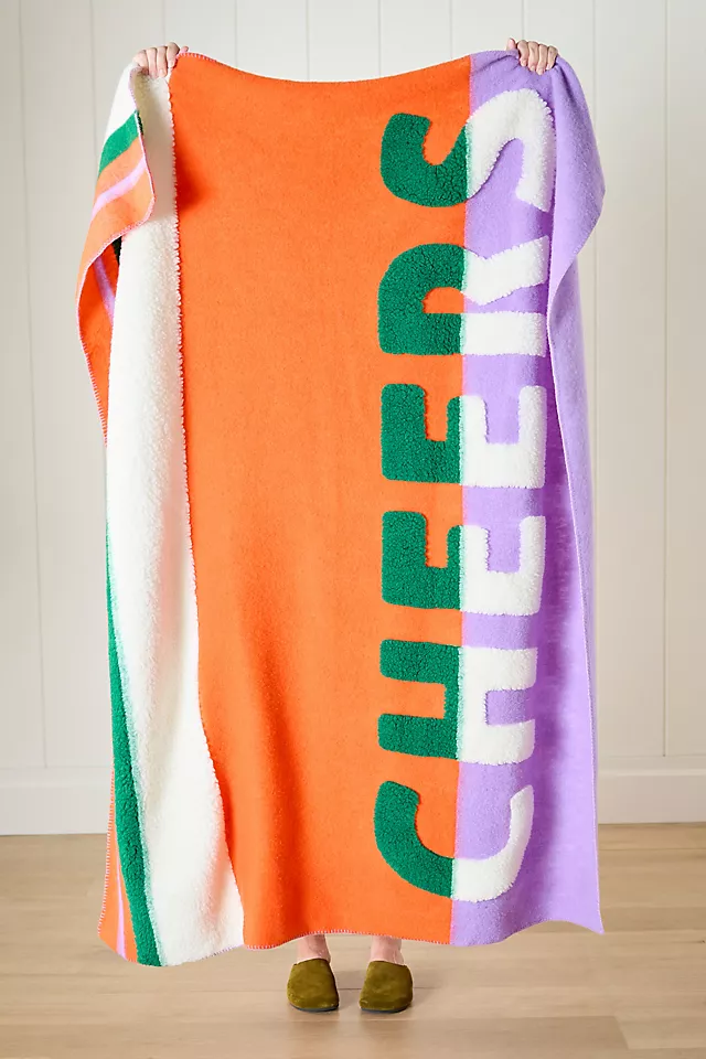 Juno Wool Blend Sherpa Fleece Throw Blanket