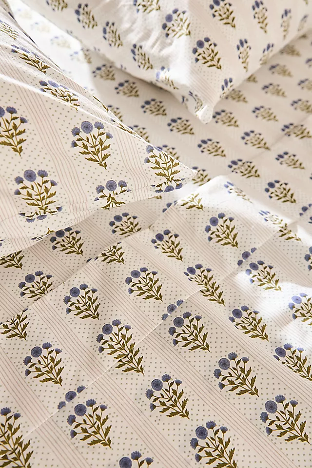 Organic Cotton Percale Printed Sheet Set