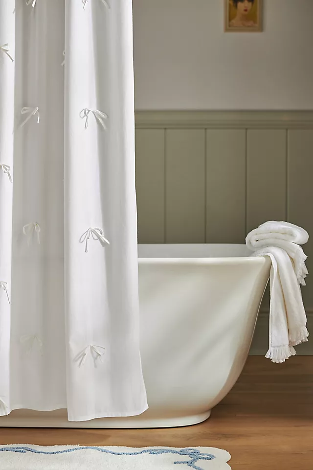 Bow Cotton Shower Curtain
