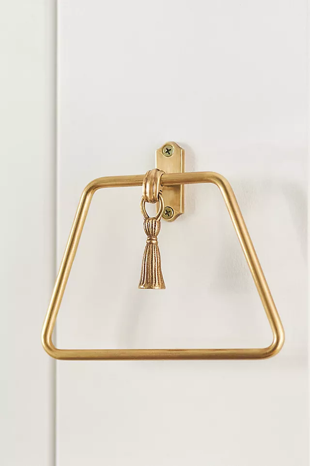Lark Tassel Brass Towel Ring