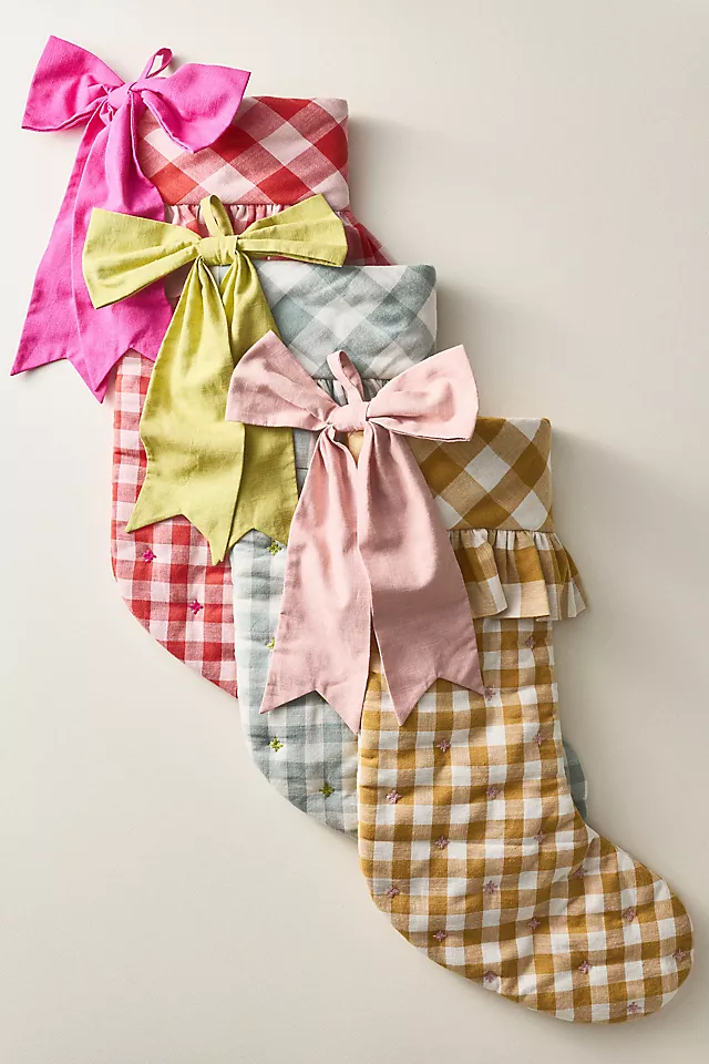 Gingham Bow Stocking