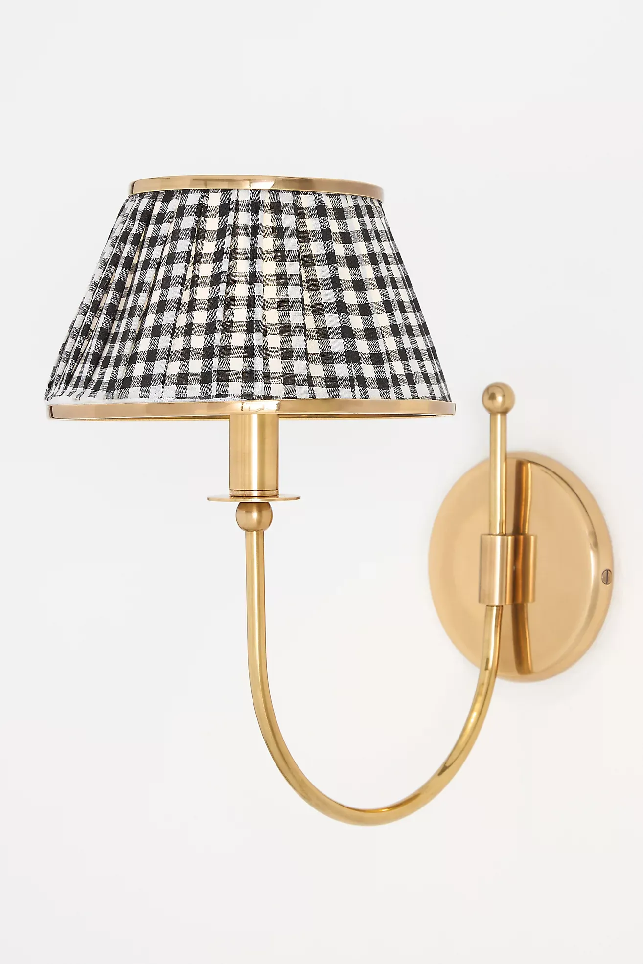 Lee Brass Fabric Shade Sconce Wall Light